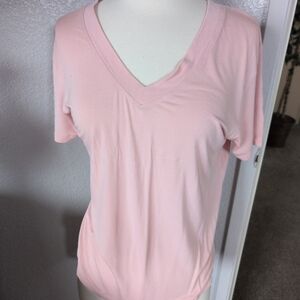 American Eagle Outfitters Light Pink V-Neck Tee